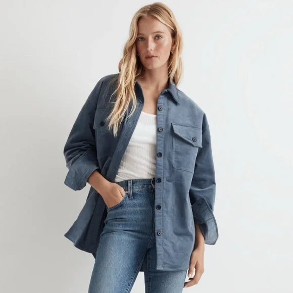Madewell Blue Utility Jacket - Picture 1 of 8